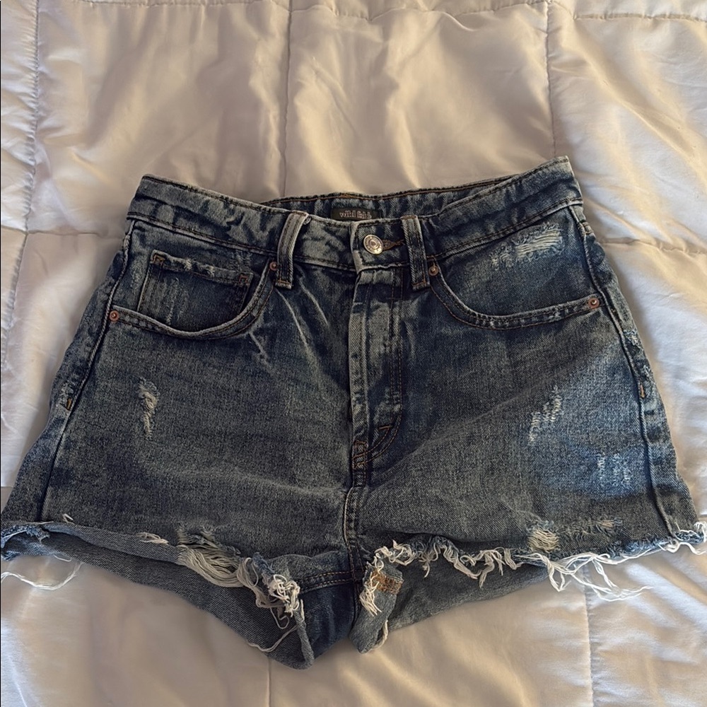 Distressed Denim Shorts